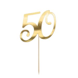 PartyDeco Caketopper 50 Goud