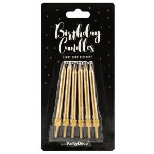 PartyDeco Verjaardag Kaarsen 6cm - Goud-
