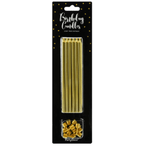 PartyDeco Verjaardag Kaarsen 12,5cm - Goud-