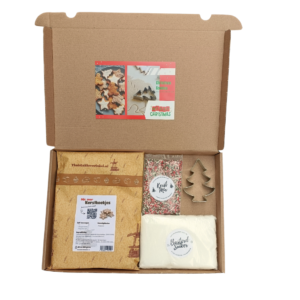 Brievenbuspakket - Bakmix voor Kerstkoekjes - Met Kerstboompje