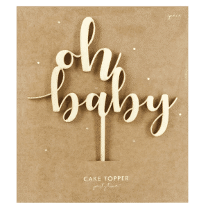 PartyDeco Houten Cake Topper - Oh Baby -